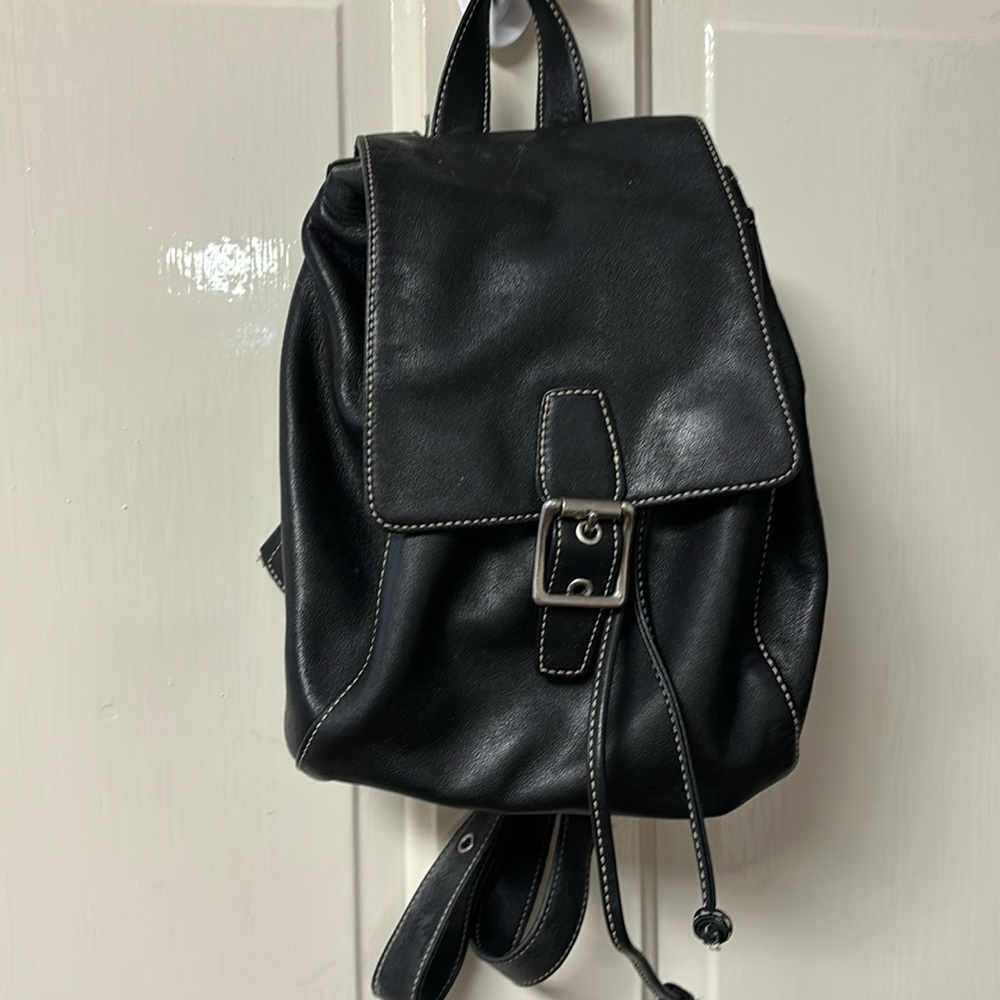 Black leather COACH backpack purse